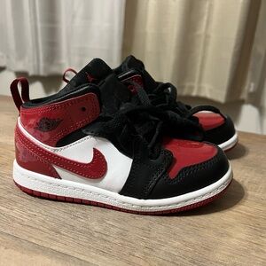 Nike Kids' Air Jordan 1 Low Sneakers - Red/Black/White